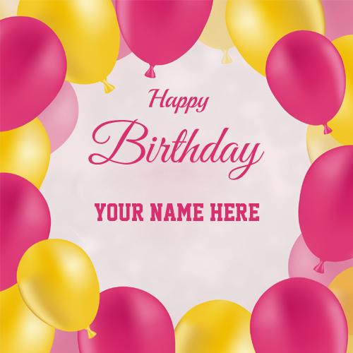 Elegant Birthday Decoration Greeting With Your Name